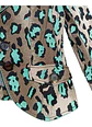 Blazer De Algodón Estampado Leopardo Lujosa Marca Talla L - Miniatura 7