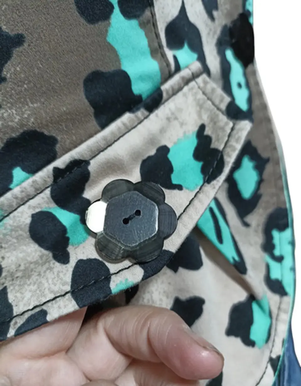 Blazer De Algodón Estampado Leopardo Lujosa Marca Talla L 9