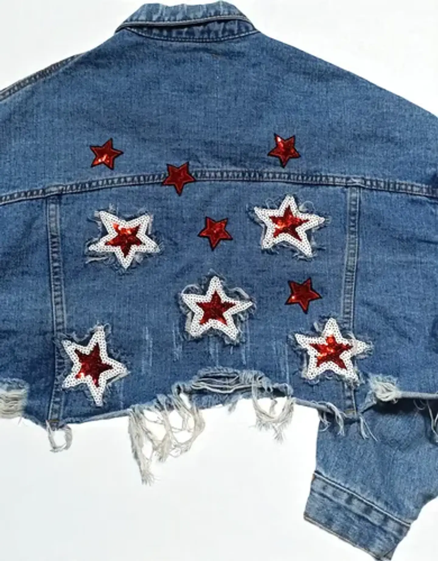 Chaqueta Crop Con Aplique De Lentejuelas Talla L Oversize 7