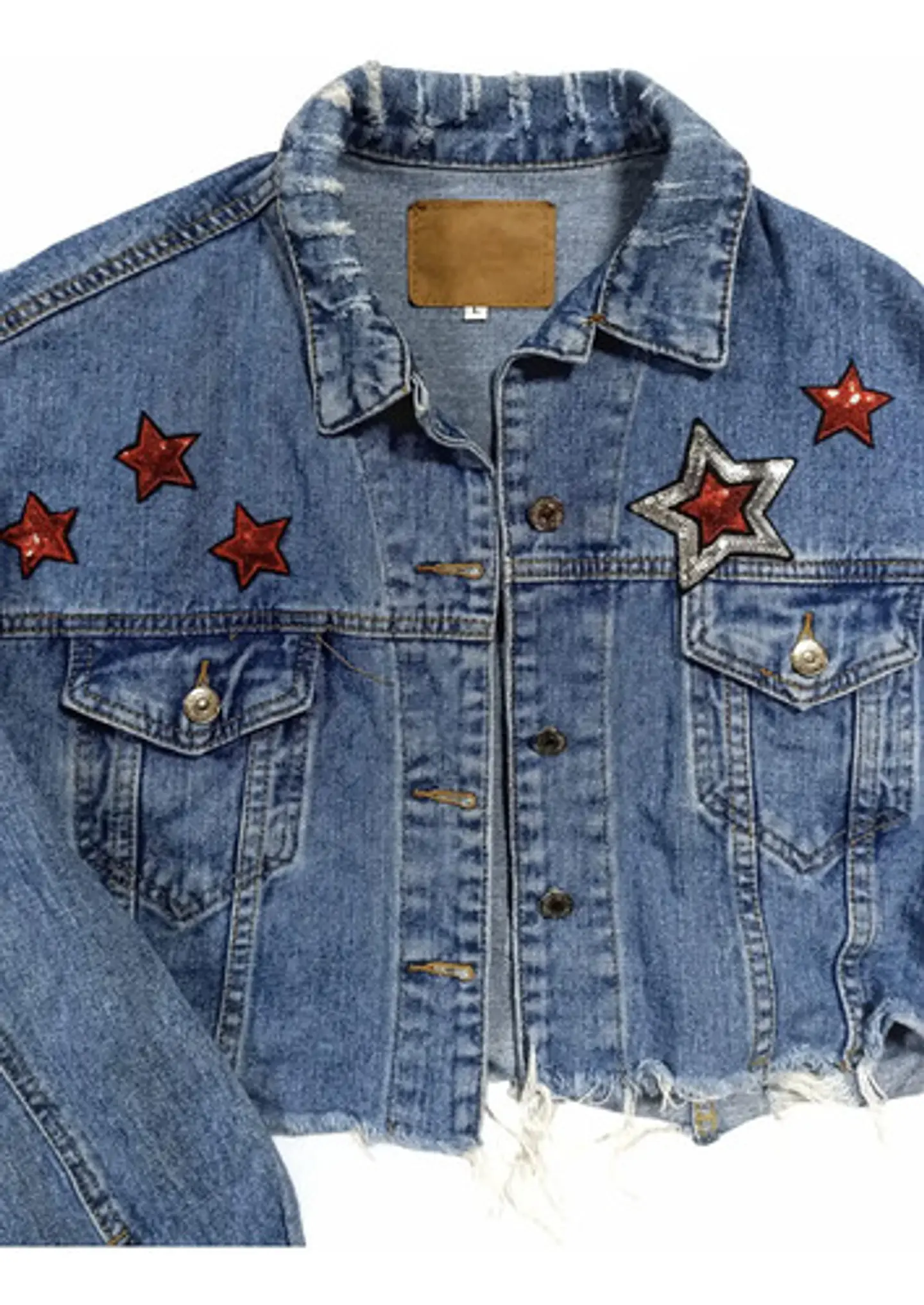 Chaqueta Crop Con Aplique De Lentejuelas Talla L Oversize 8