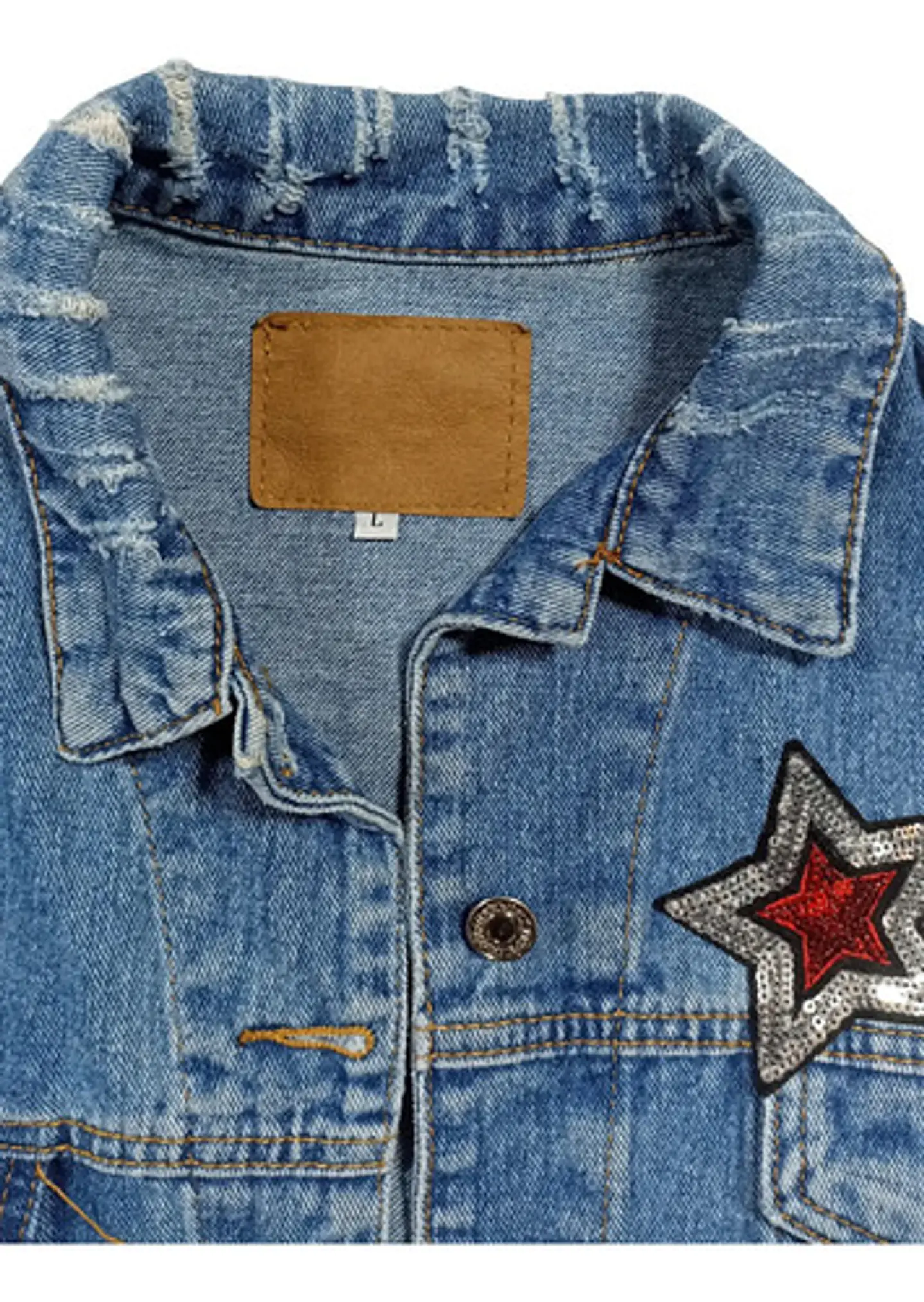 Chaqueta Crop Con Aplique De Lentejuelas Talla L Oversize 10