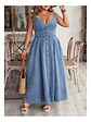 Maxi Vestido De Mezclilla Abotonado Estilo Corsé Xl - 2xl - Miniatura 2