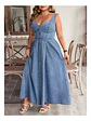 Maxi Vestido De Mezclilla Abotonado Estilo Corsé Xl - 2xl - Miniatura 4