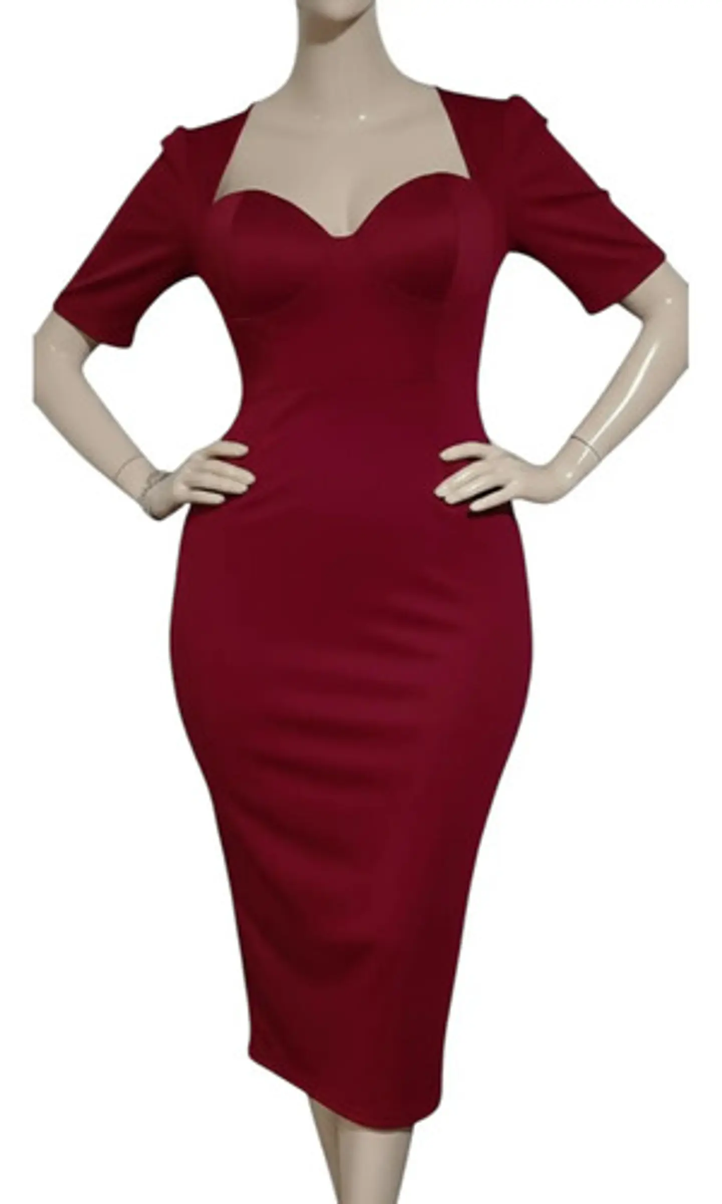Vestido De Fiesta Escote Corazón Abertura En Muslo Talla Xl 2