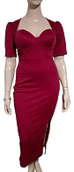 Vestido De Fiesta Escote Corazón Abertura En Muslo Talla Xl - Miniatura 3