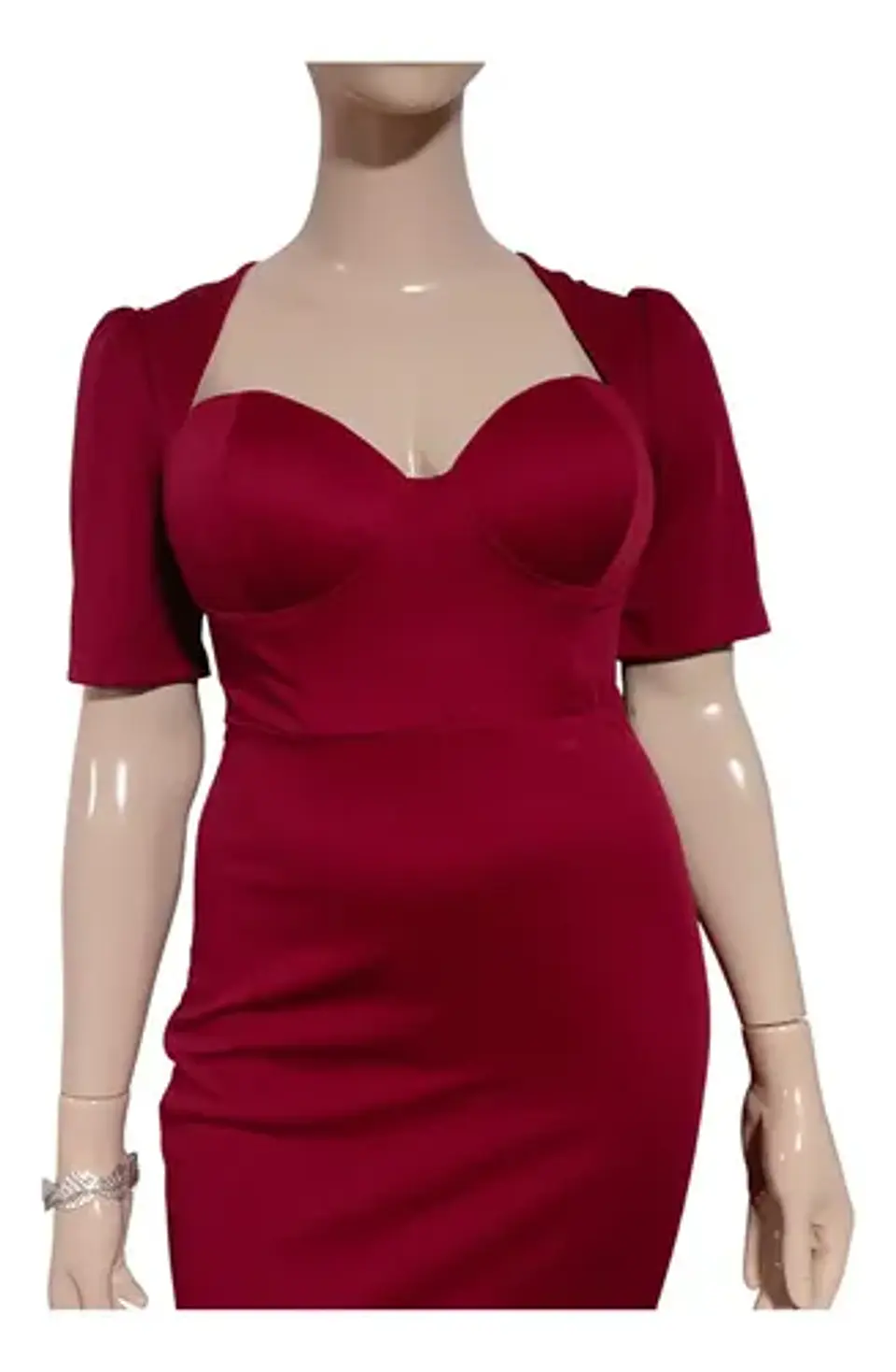 Vestido De Fiesta Escote Corazón Abertura En Muslo Talla Xl 4