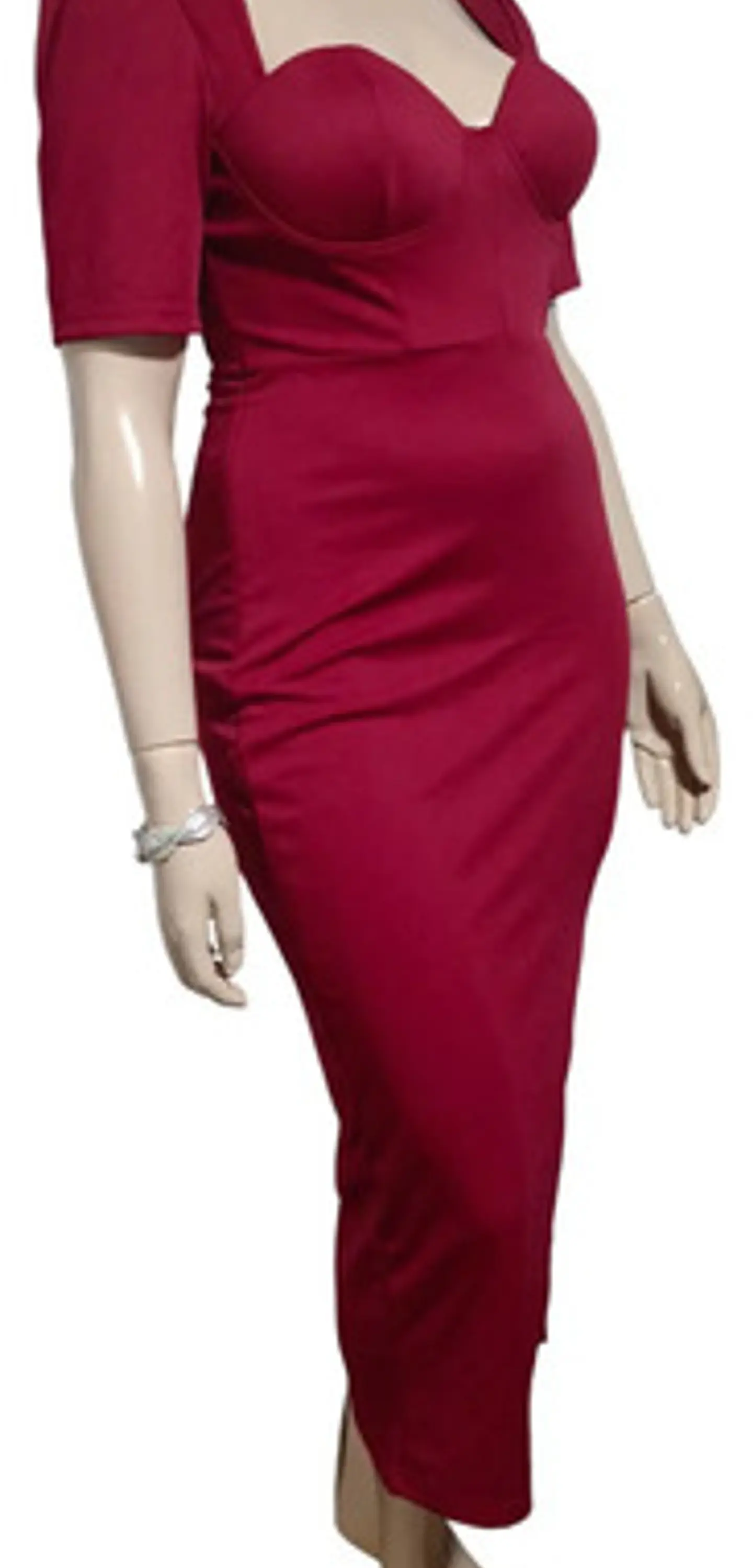 Vestido De Fiesta Escote Corazón Abertura En Muslo Talla Xl 5