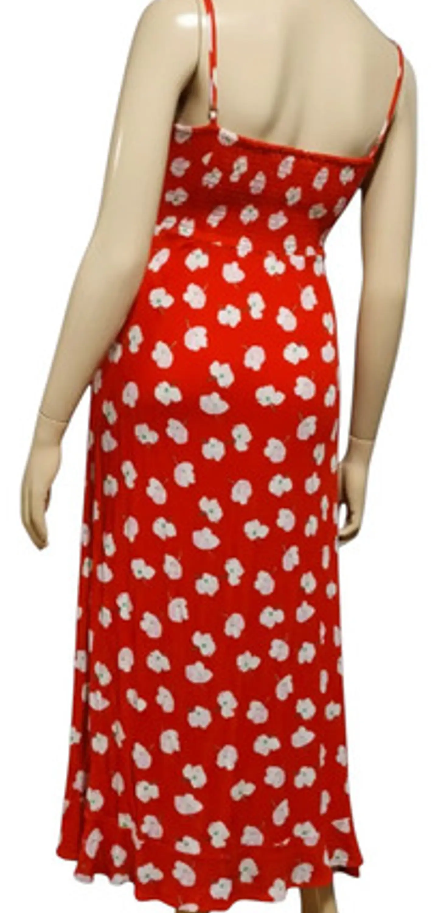 Vestido Rojo Asimétrico Estampado Floral -  Opposite Talla L 5