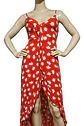 Vestido Rojo Asimétrico Estampado Floral -  Opposite Talla L - Miniatura 6