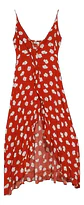 Vestido Rojo Asimétrico Estampado Floral -  Opposite Talla L - Miniatura 7