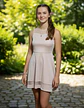 Vestido De Fiesta Corto Rosa Pálido Con Brillos - Talla S - Miniatura 1