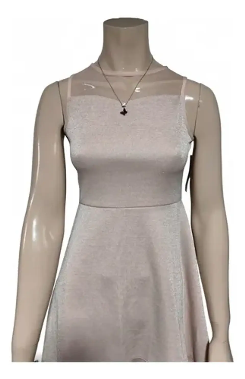 Vestido De Fiesta Corto Rosa Pálido Con Brillos - Talla S 4