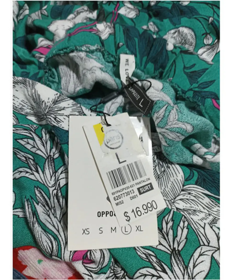 Pantalón Palazzo Mujer Floral Verde Ancho Opposite Talla L 7