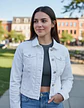 Chaqueta De Mezclilla Corta Blanca American Eagle Talla M - Miniatura 1
