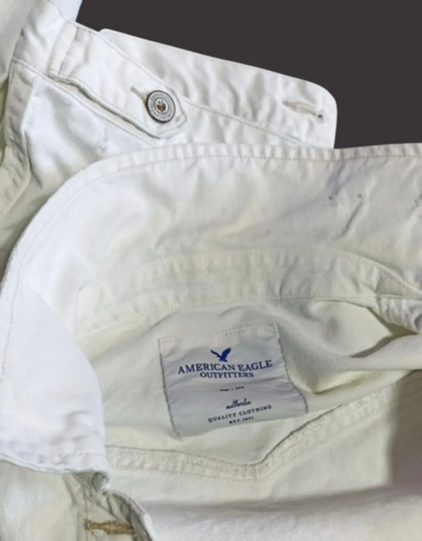 Chaqueta De Mezclilla Corta Blanca American Eagle Talla M 6