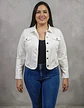 Chaqueta Blanca De Mezclilla Geoffrey Beene Mujer Talla L - Miniatura 1