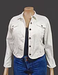 Chaqueta Blanca De Mezclilla Geoffrey Beene Mujer Talla L - Miniatura 2