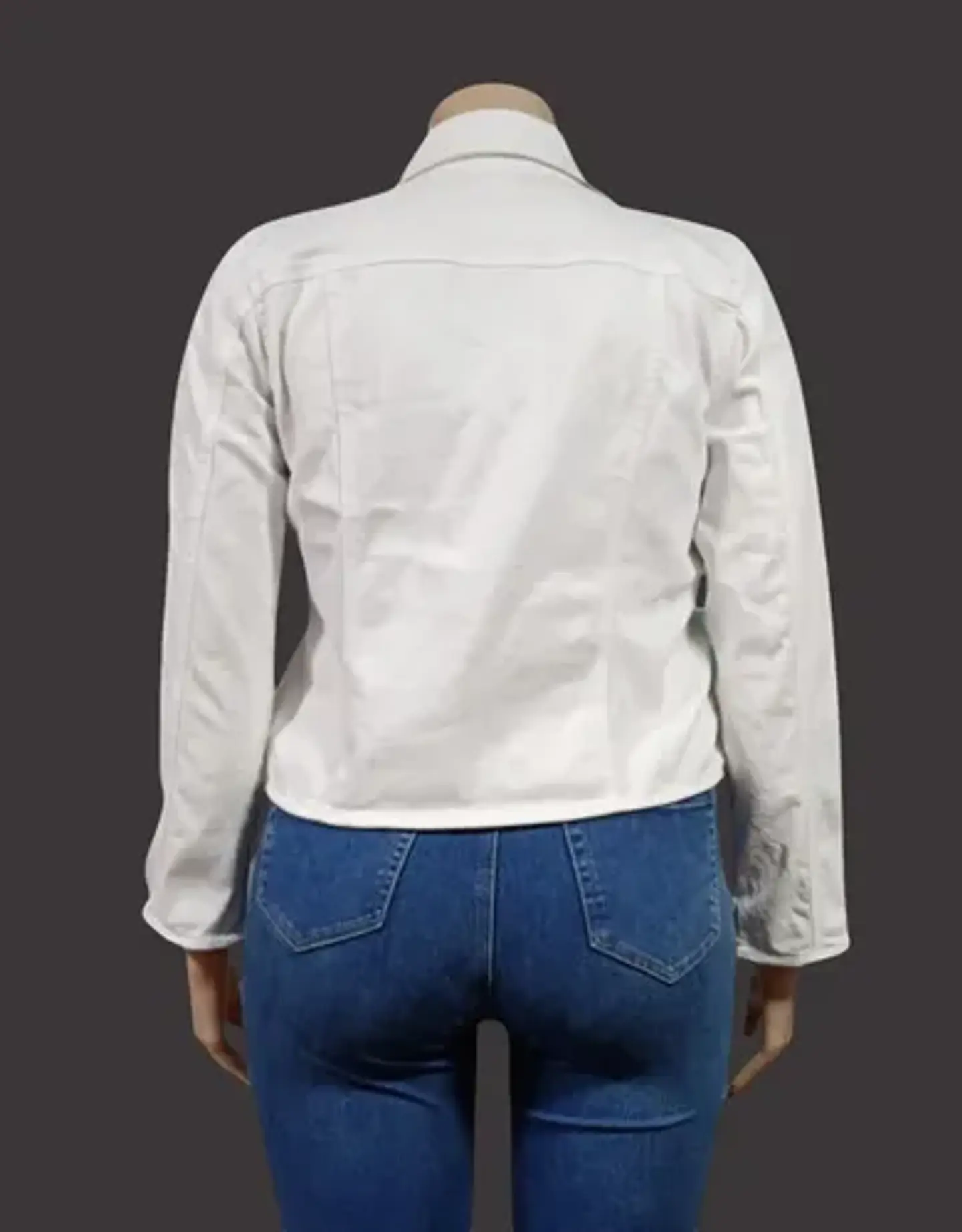Chaqueta Blanca De Mezclilla Geoffrey Beene Mujer Talla L 4