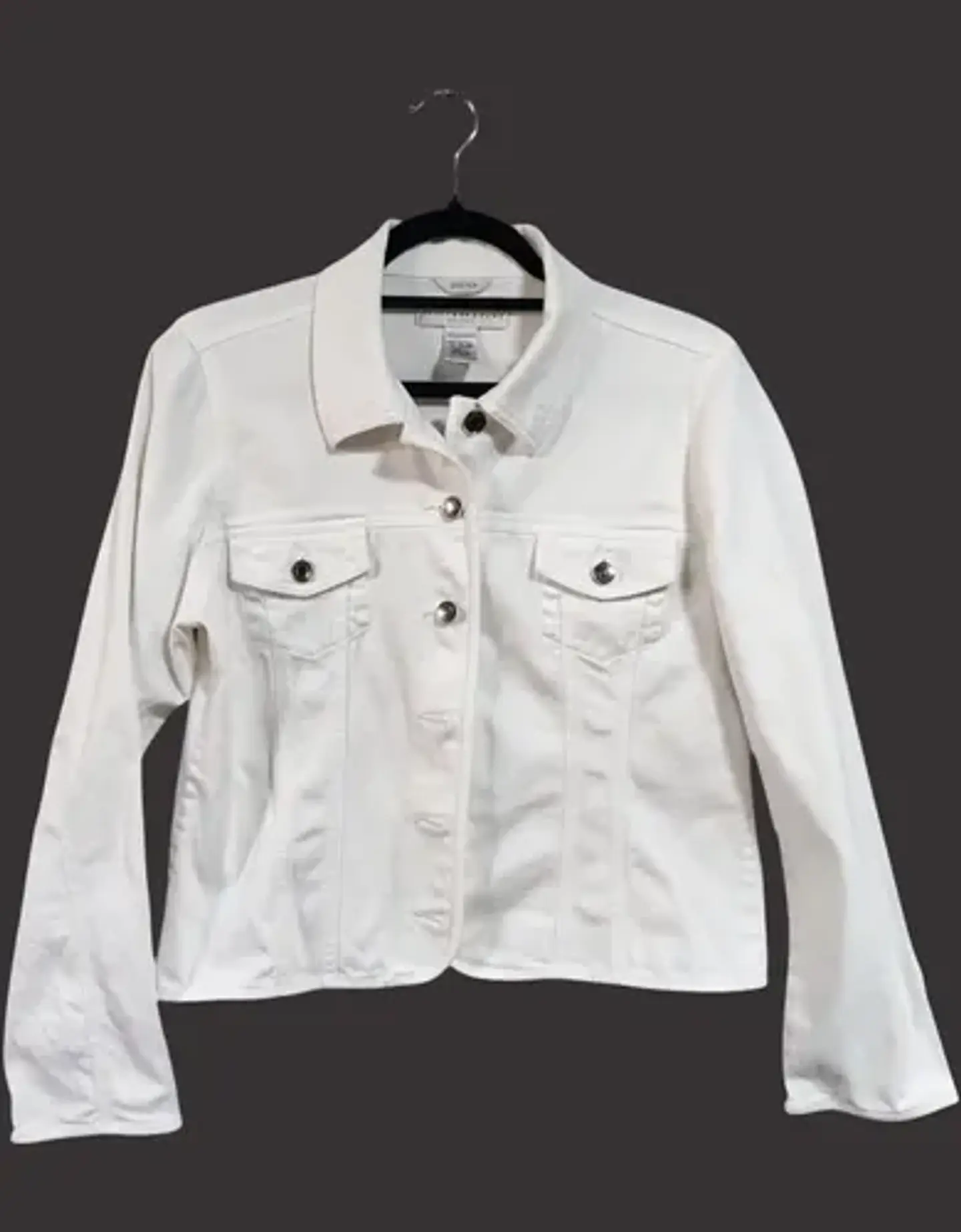 Chaqueta Blanca De Mezclilla Geoffrey Beene Mujer Talla L 5