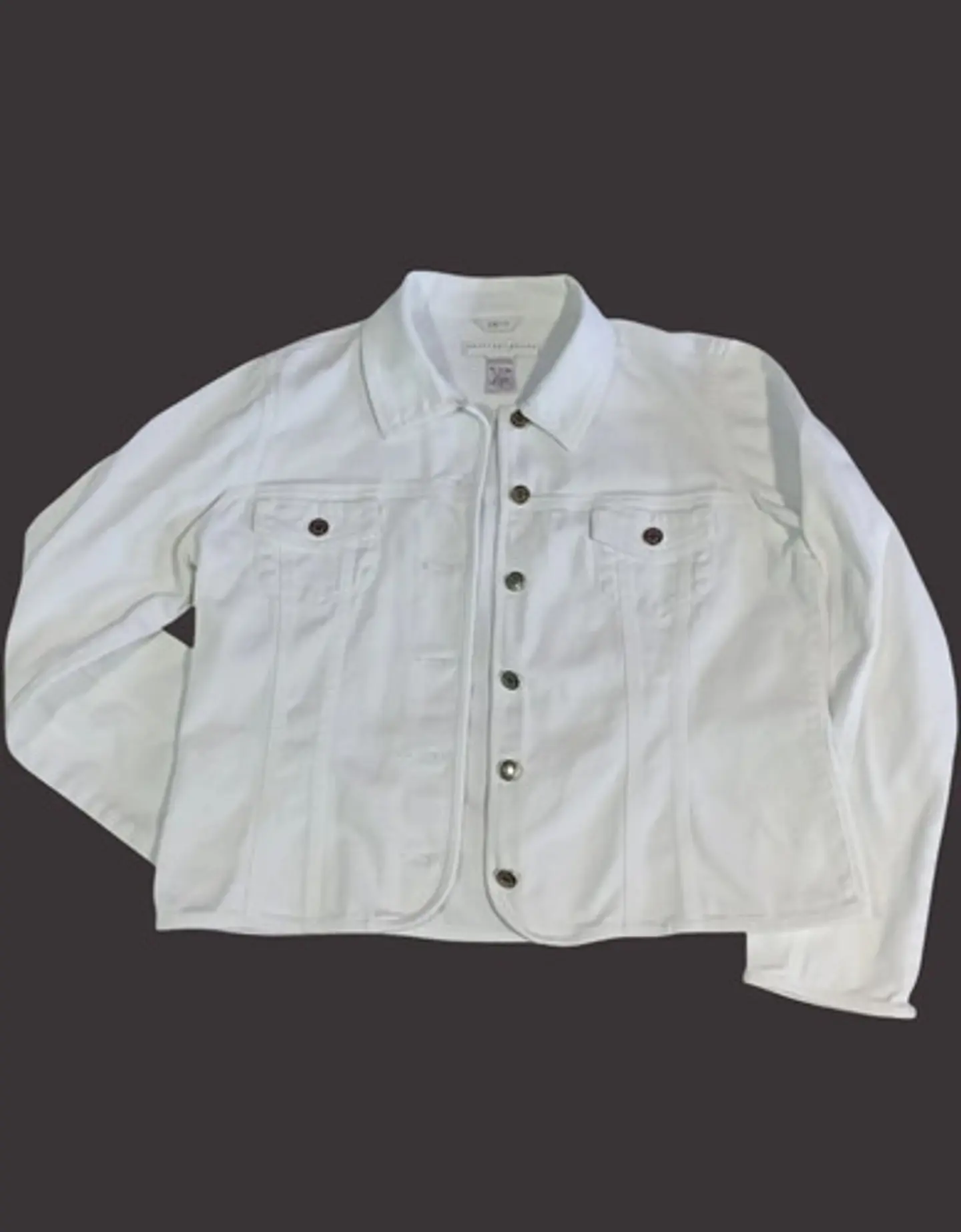 Chaqueta Blanca De Mezclilla Geoffrey Beene Mujer Talla L 6