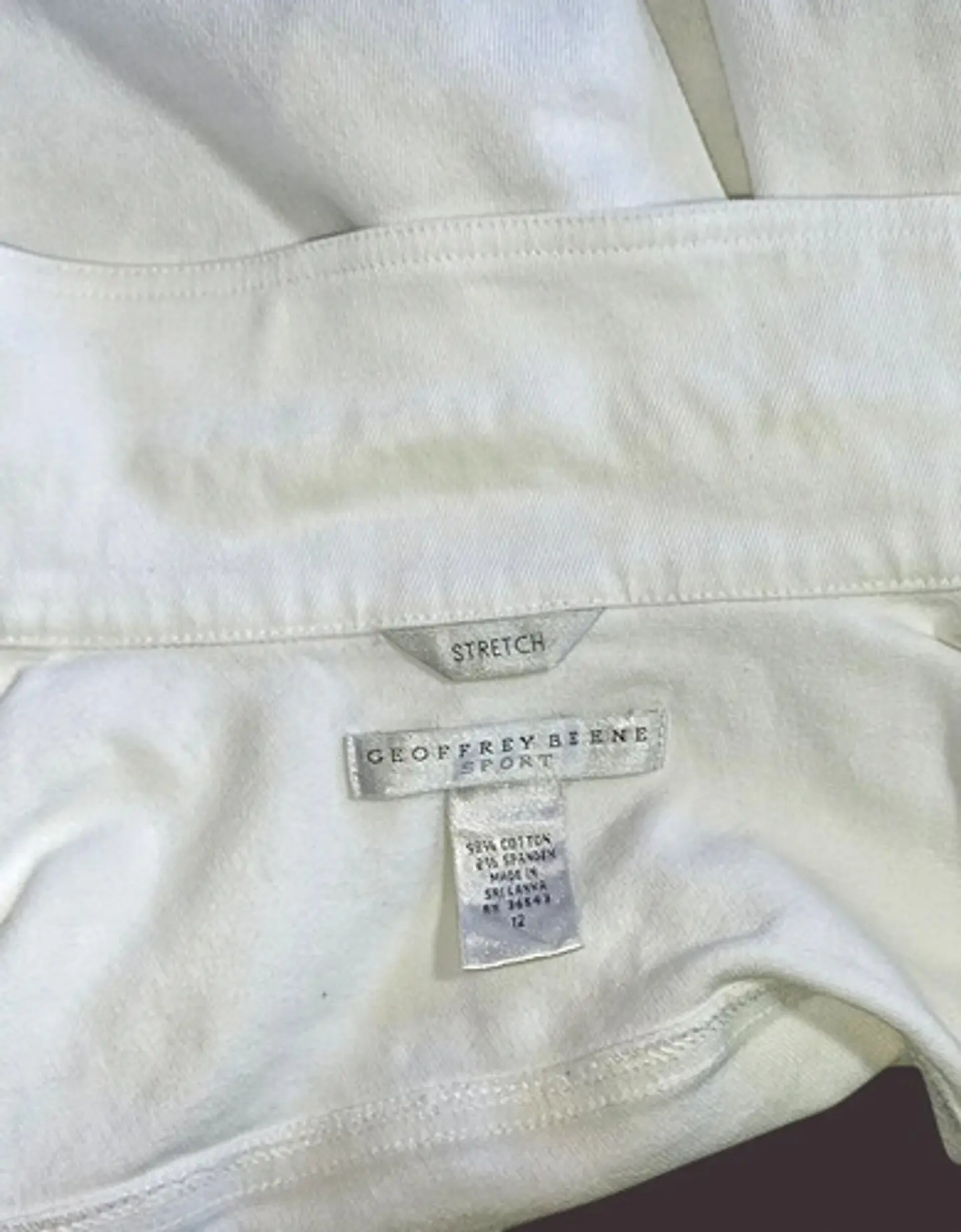 Chaqueta Blanca De Mezclilla Geoffrey Beene Mujer Talla L 9