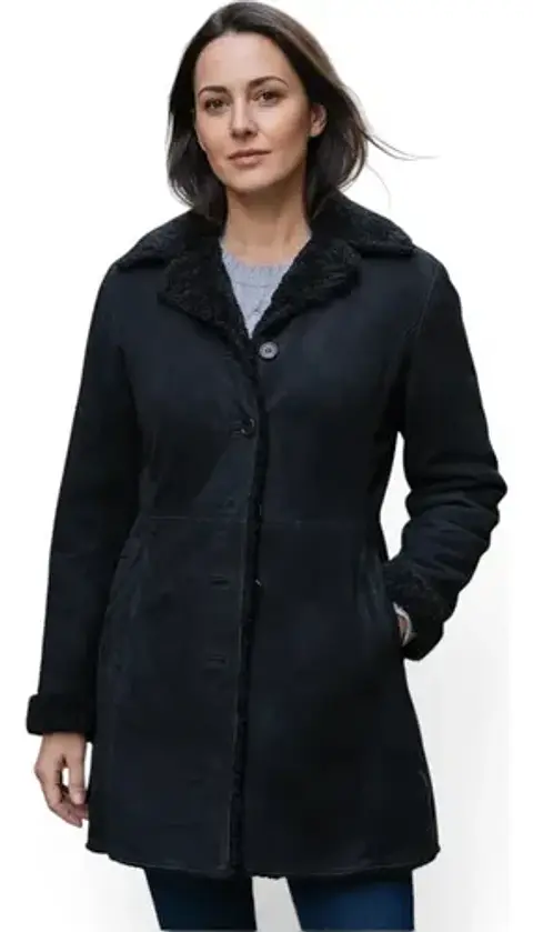 Chaqueta Vintage De Cuero Genuino Y Forro De Piel - Talla M