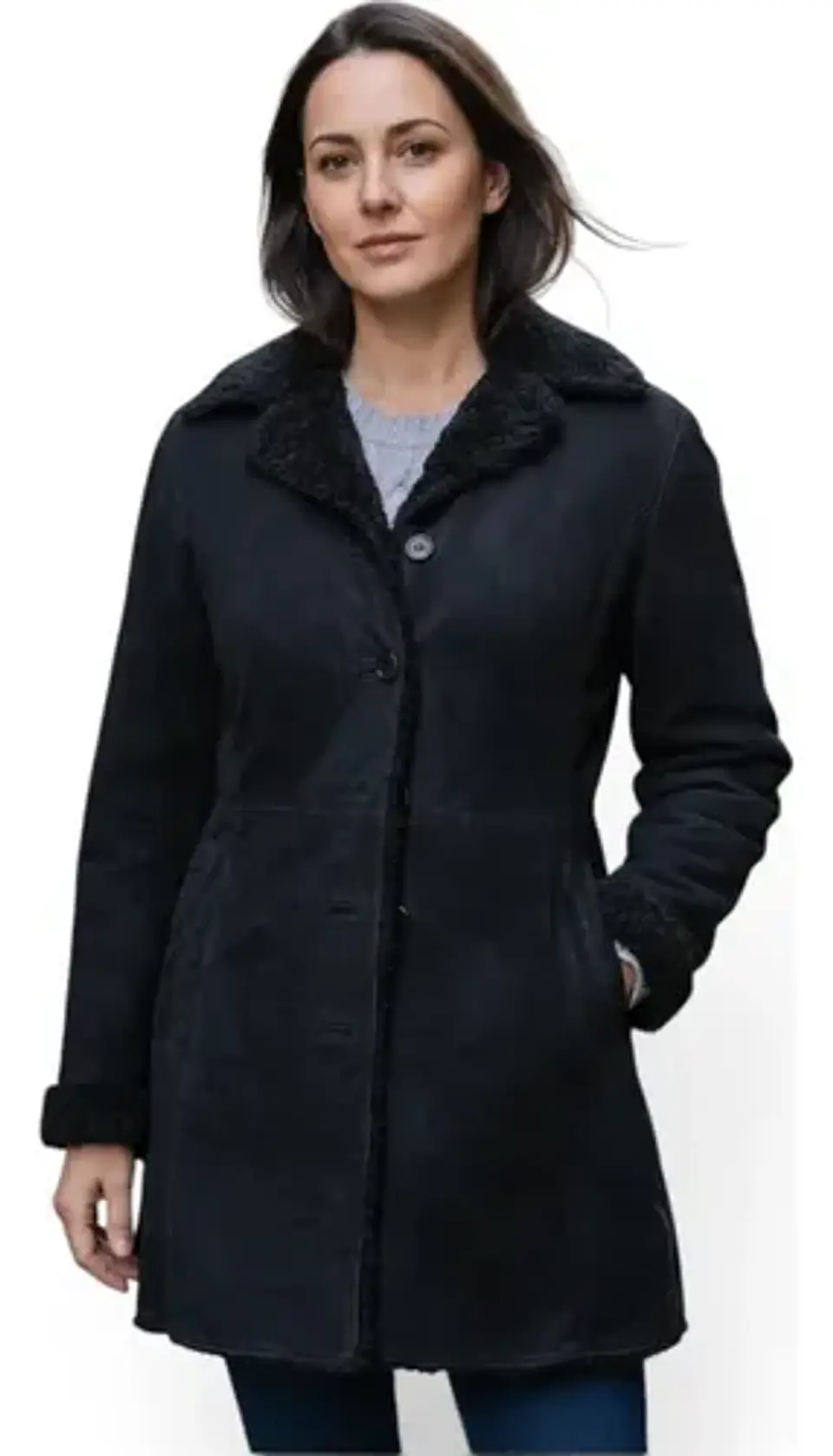 Chaqueta Vintage De Cuero Genuino Y Forro De Piel - Talla M 1