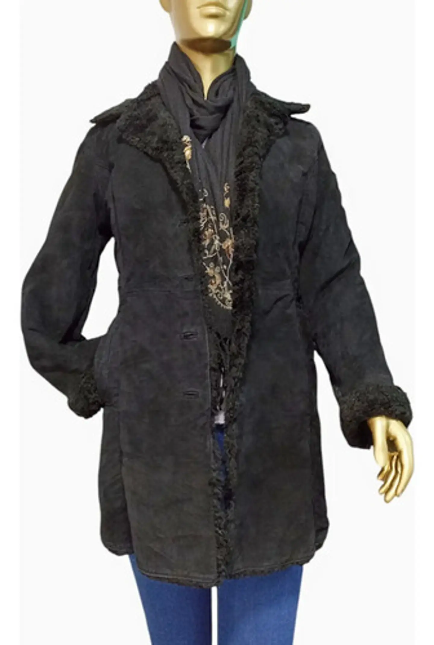 Chaqueta Vintage De Cuero Genuino Y Forro De Piel - Talla M 2
