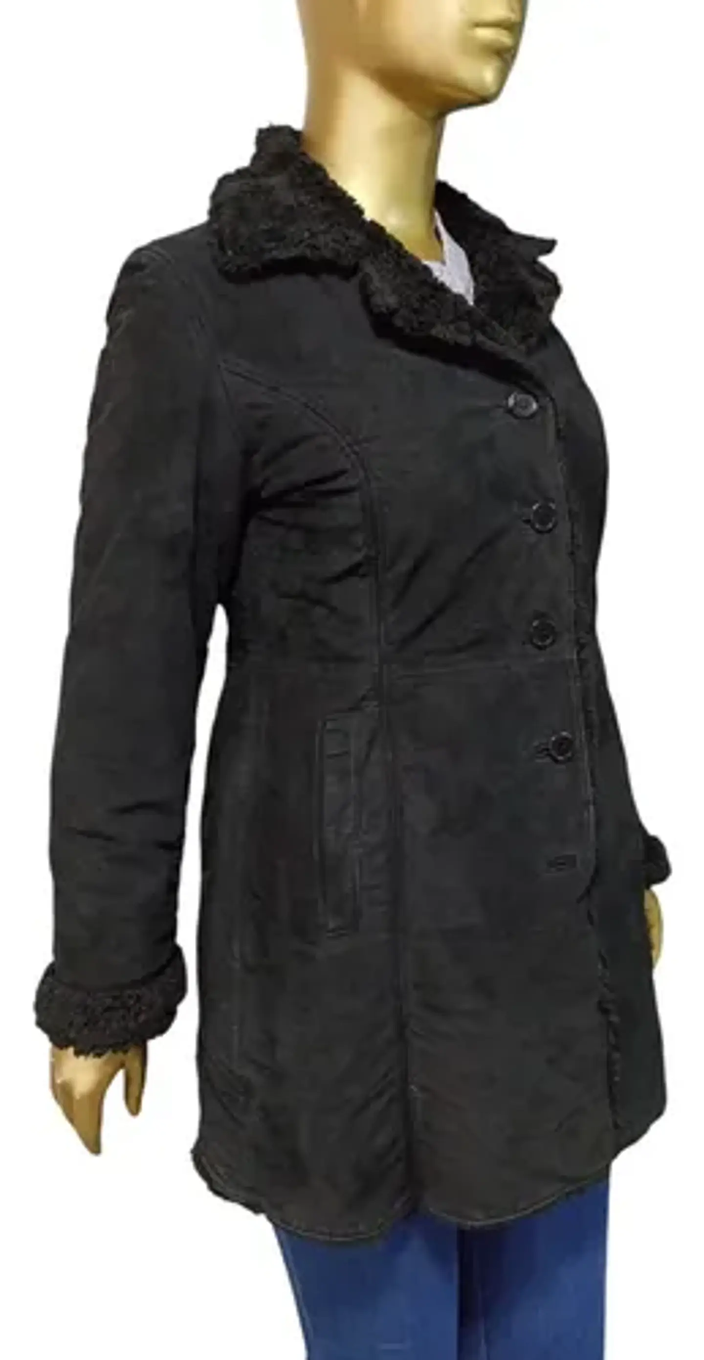 Chaqueta Vintage De Cuero Genuino Y Forro De Piel - Talla M 3