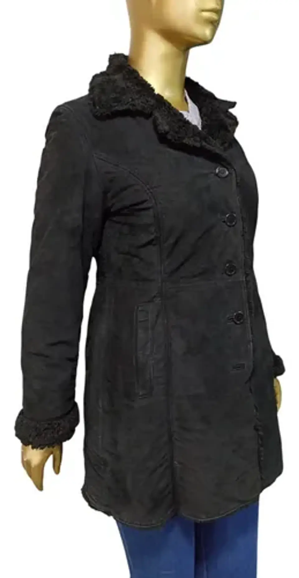 Chaqueta Vintage De Cuero Genuino Y Forro De Piel - Talla M 3