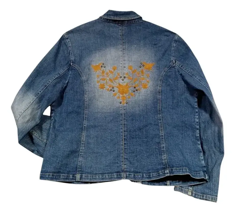 Chaqueta De Mezclilla Vintage Marca Faded Glory Talla Xl 3