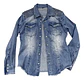 Camisa De Mezclilla Con Lentejuelas Y Pedrería Talla M - L - Miniatura 7