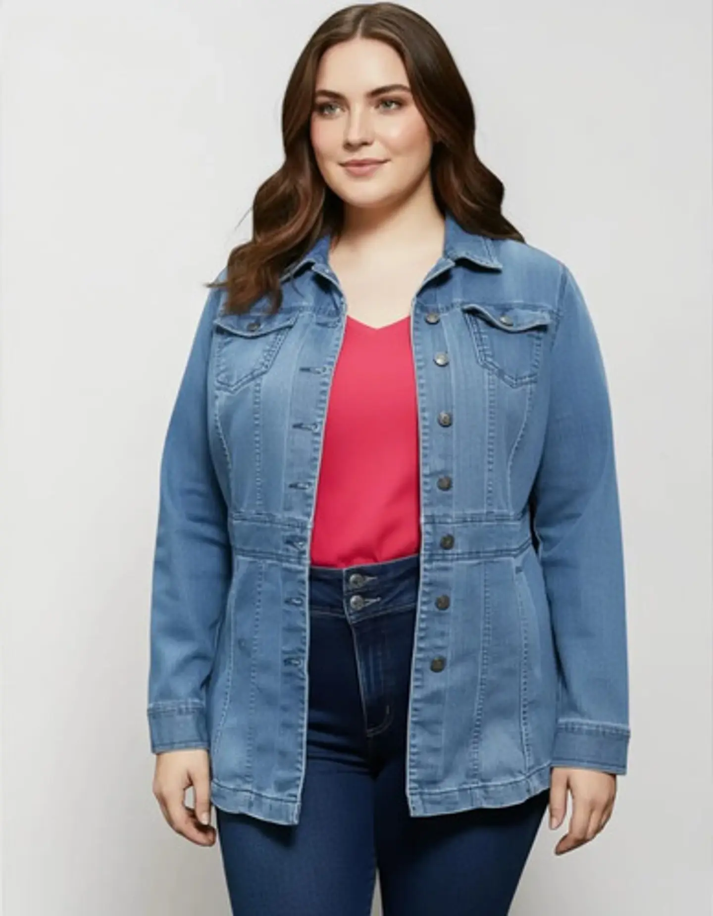 Chaqueta De Mezclilla Entallada Talla Grande 1xl - 2xl 2