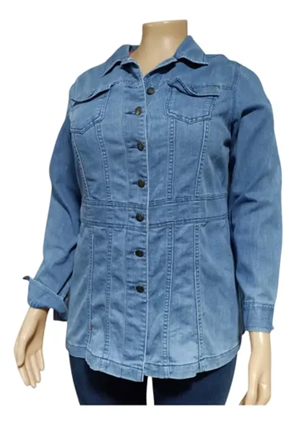 Chaqueta De Mezclilla Entallada Talla Grande 1xl - 2xl 3