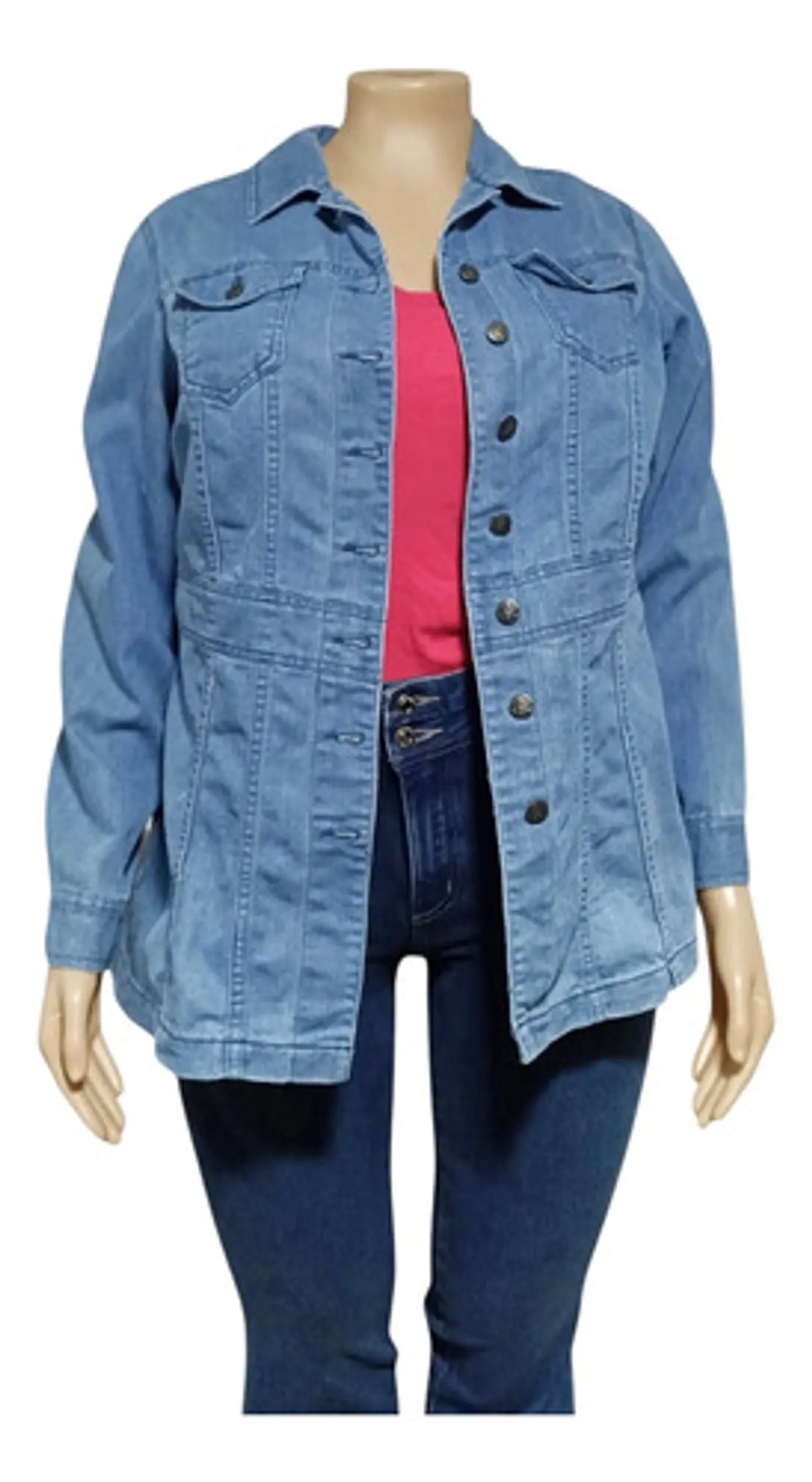 Chaqueta De Mezclilla Entallada Talla Grande 1xl - 2xl 4