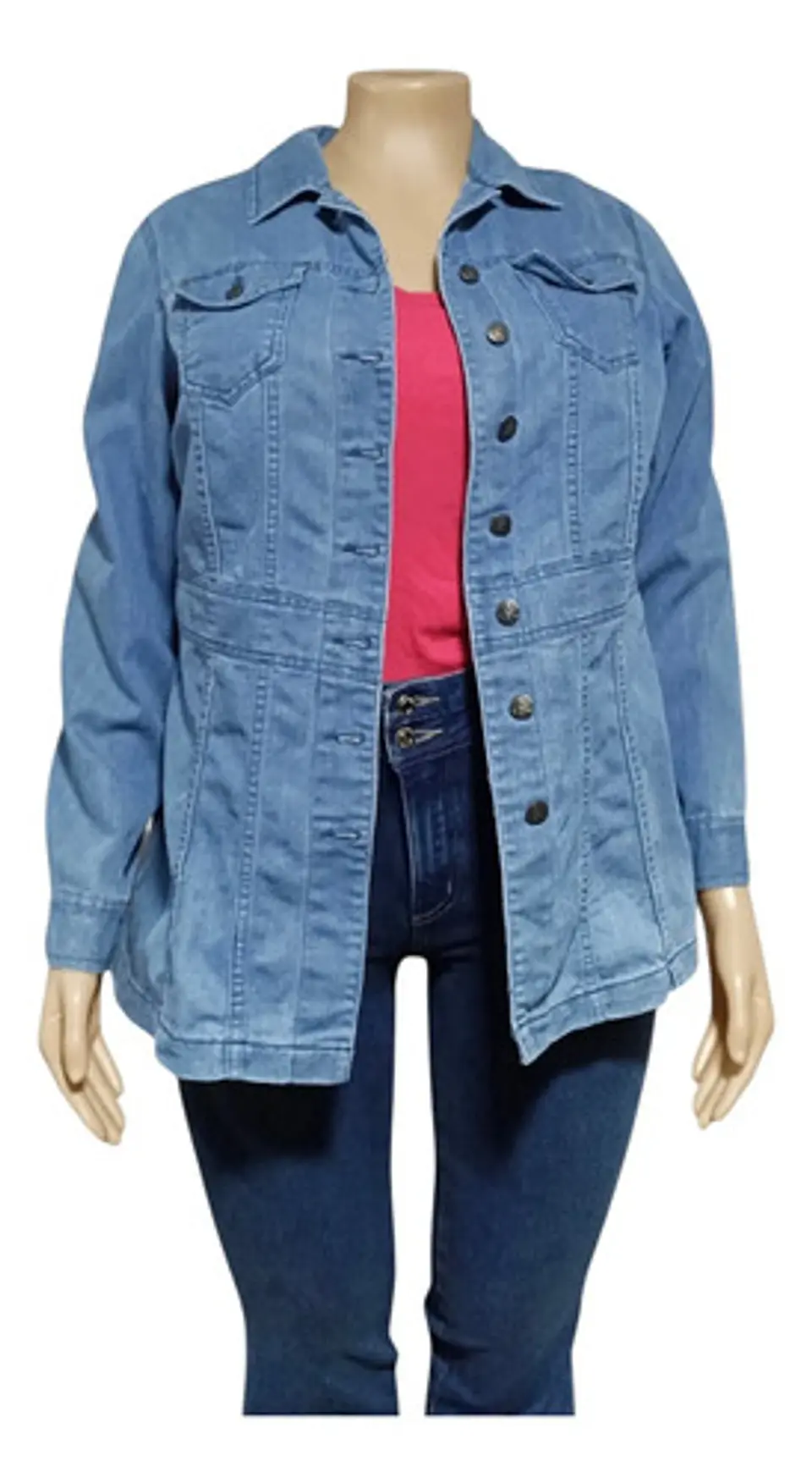 Chaqueta De Mezclilla Entallada Talla Grande 1xl - 2xl 4