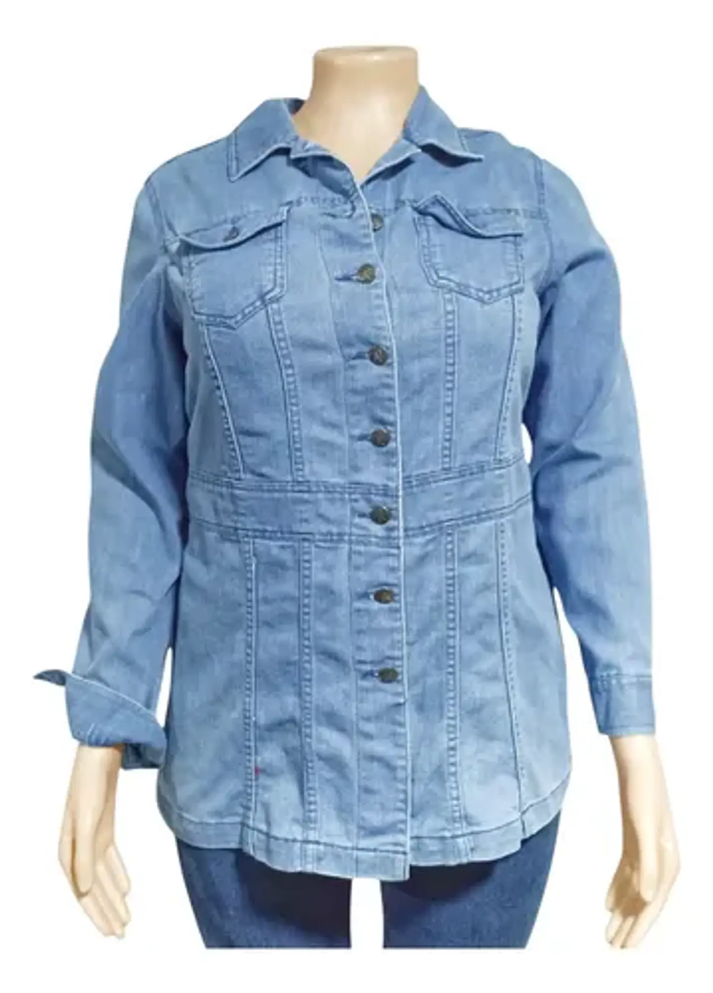 Chaqueta De Mezclilla Entallada Talla Grande 1xl - 2xl 5