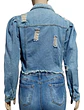 Chaqueta De Mezclilla Corta Con Diseño Rasgado Talla M - L - Miniatura 4