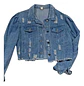 Chaqueta De Mezclilla Corta Con Diseño Rasgado Talla M - L - Miniatura 5