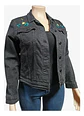 Chaqueta Mezclilla Curvi Negra Con Bordados Y Lentejuelas - Miniatura 4
