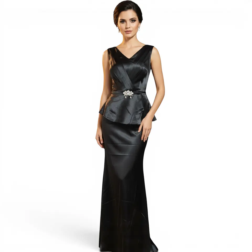 Vestido de Fiesta / Gala Corte Sirena Cintura Peplum - Talla S 1