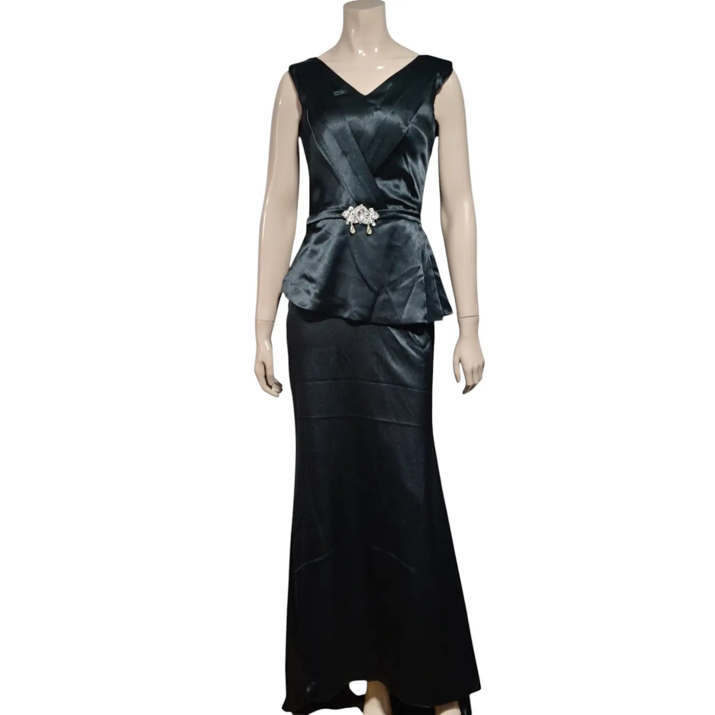 Vestido de Fiesta / Gala Corte Sirena Cintura Peplum - Talla S 2