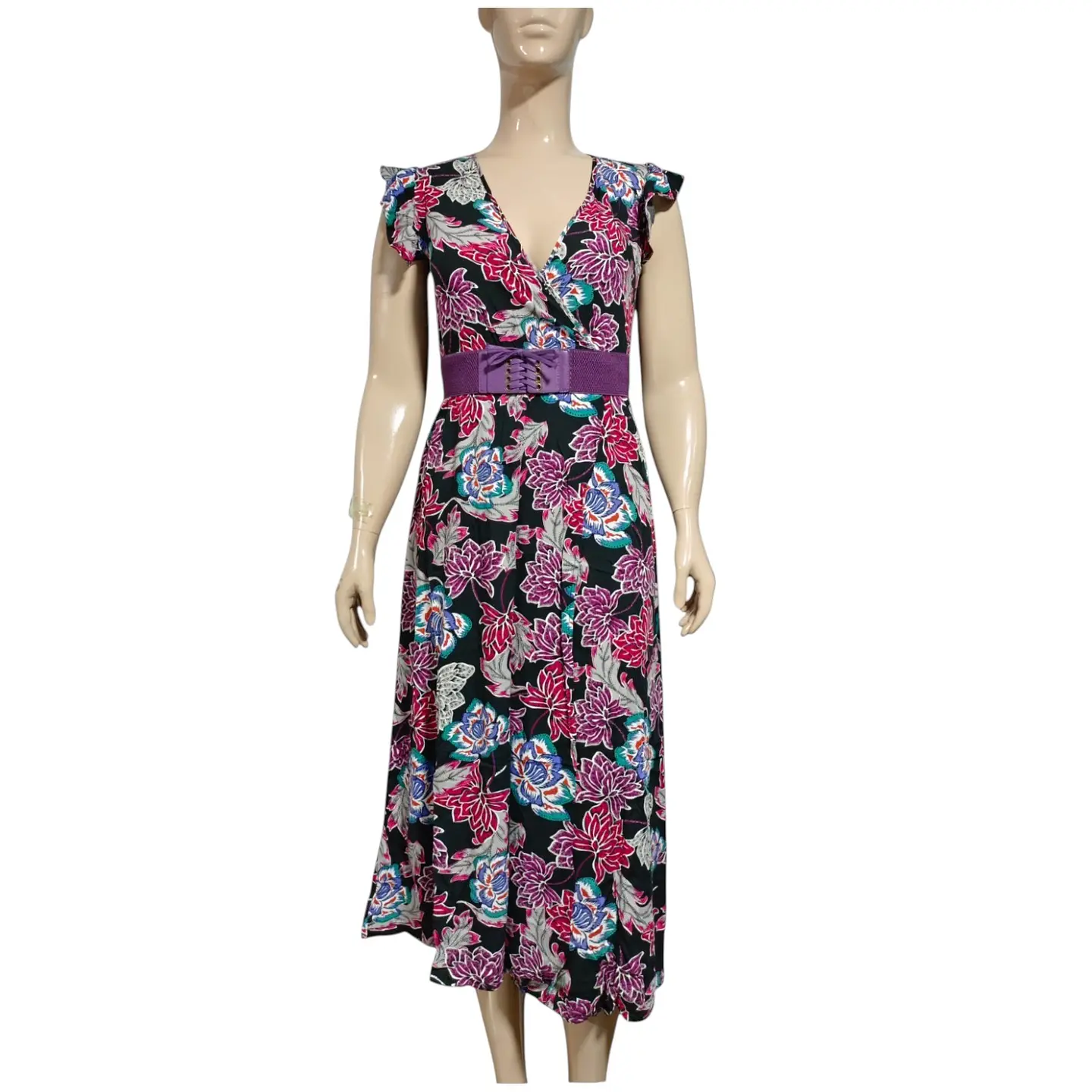 Maxi Vestido Tatienne Escote Cruzado Con Cinturón - Talla M 2