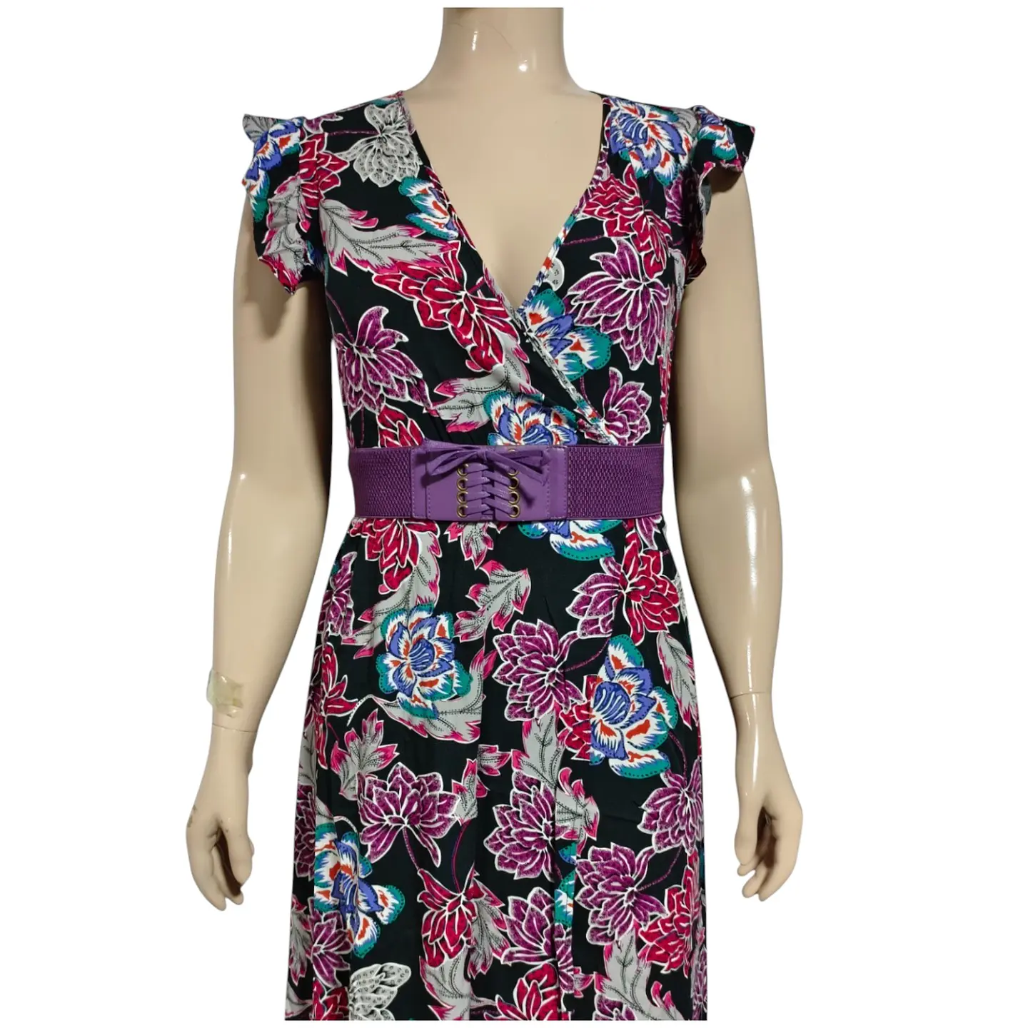 Maxi Vestido Tatienne Escote Cruzado Con Cinturón - Talla M 5