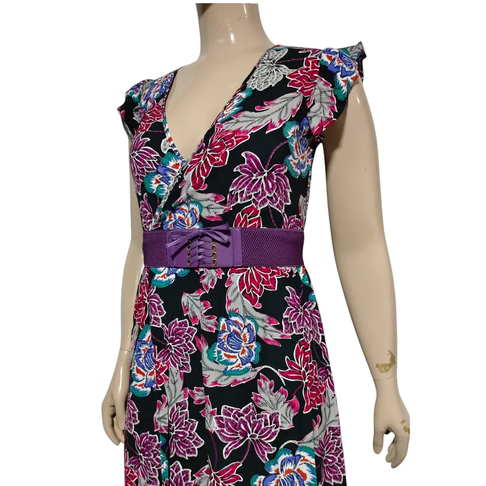 Maxi Vestido Tatienne Escote Cruzado Con Cinturón - Talla M 6