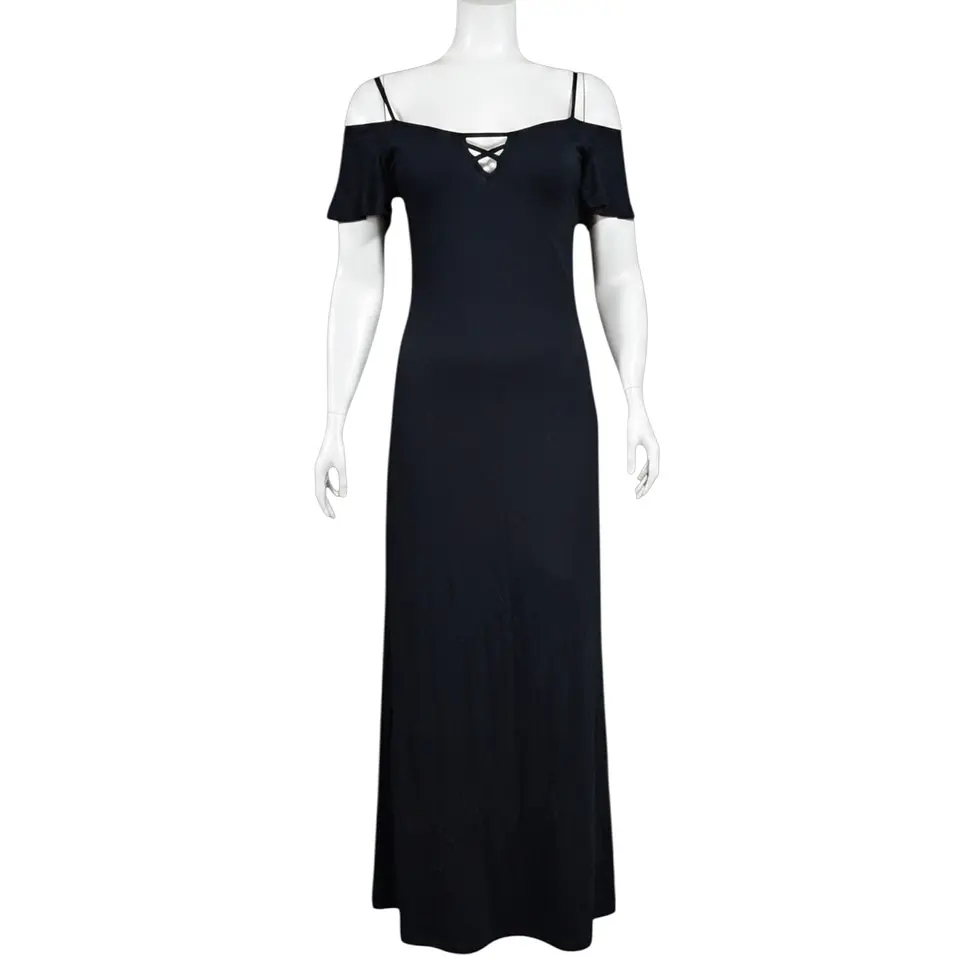 Maxi Vestido con Hombros Caídos - Talla M 2