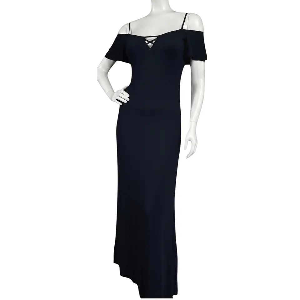 Maxi Vestido con Hombros Caídos - Talla M 3