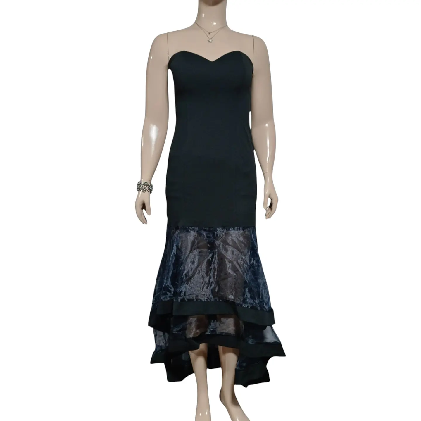 Vestido de Fiesta Strapless con Falda Sirena - Talla M 5