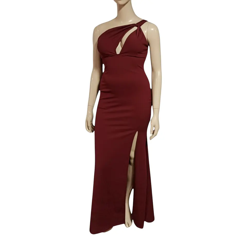 Vestido Fiesta de Un Hombro Con Abertura PiernaTalla XL 2