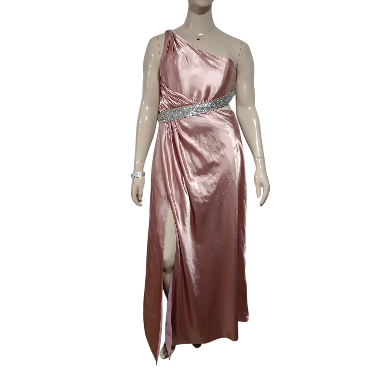Vestido de Fiesta de Un Hombro con Espalda Descubierta  2